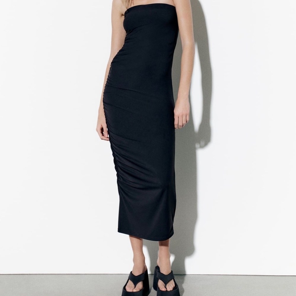 Zara limited tube ribbed midi dress you cannot miss